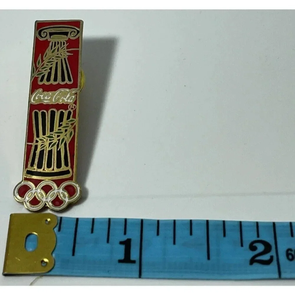 VTG Coca Cola Olympic Rings Coke Bottle Lapel Tie‎ Hat Pin Back